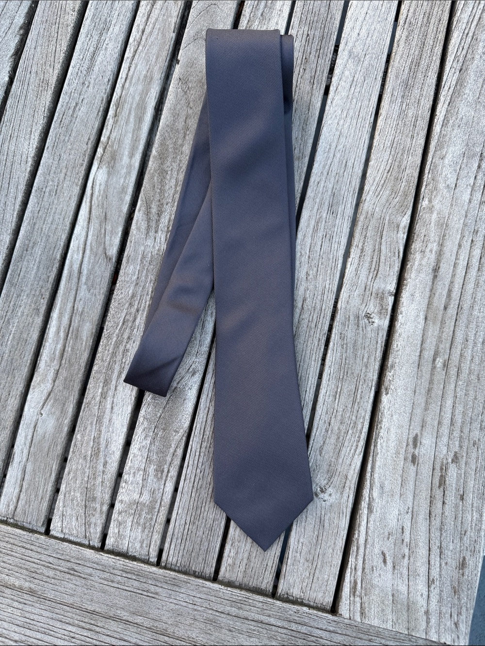 Dkny Solid Gray Men's Tie - slim